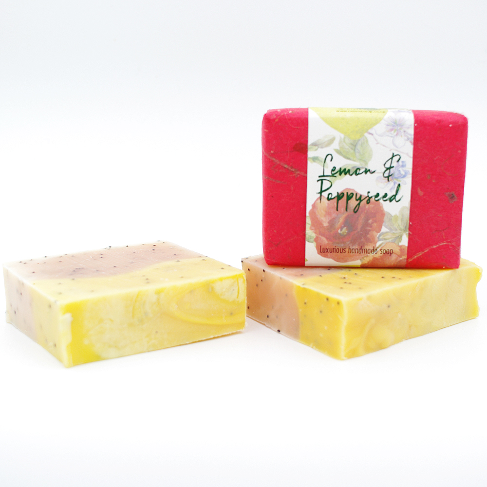 Lemon & Poppyseed soap, approx 100g