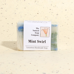 Mint Swirl guest soap, approx 50g 