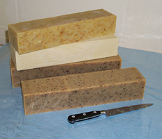 Soap cut as loaves